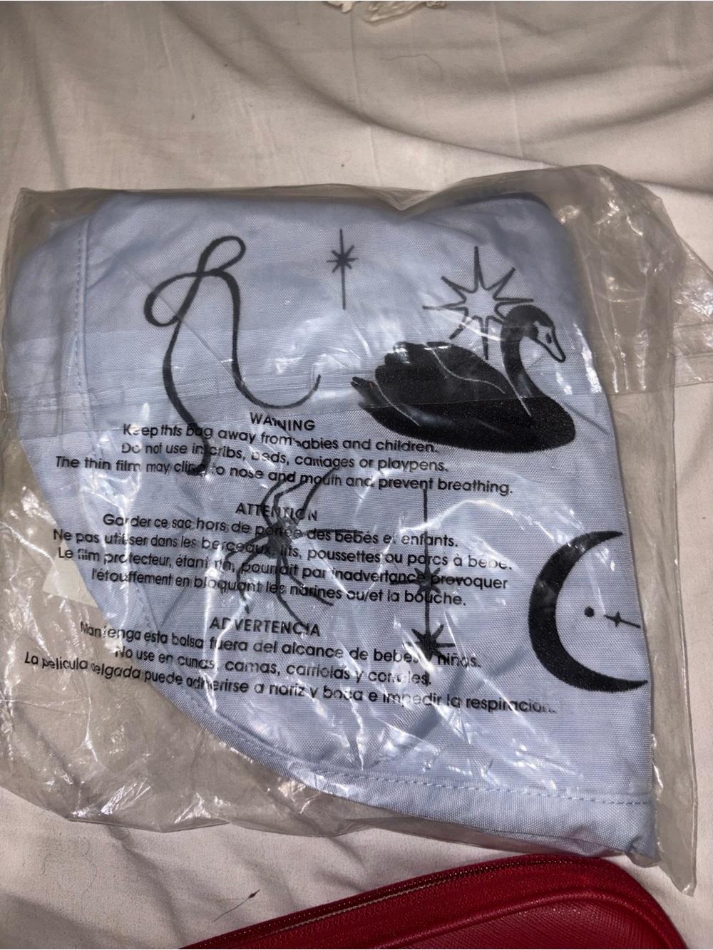 Baggu Medium Crescent Embroidered Ballet icons